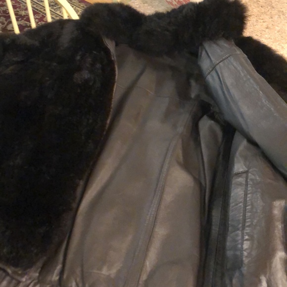 Vintage Reversible Fur and Leather Zip Up Jacket / Coat Women’s See Measurements - Picture 11 of 17